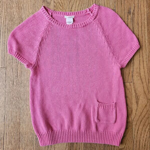 Crewcuts girls cable knit scoop neck pink sweater top size 10